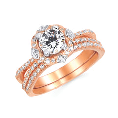 Forever Elegant&trade; 1/4 Ctw. Diamond Semi Mount shown with 3/4 Ct. Round Center Diamond in 14K Gold