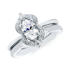 Forever Elegant&trade; 1/8 Ctw. Diamond Semi Mount shown with 3/4 Ct. Oval Center Diamond in 14K Gold