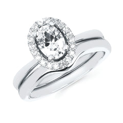 Forever Elegant&trade; 1/6 Ctw. Diamond Semi Mount shown with 3/4 Ct. Oval Center Diamond in 14K Gold