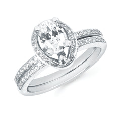 Forever Elegant&trade; 1/5 Ctw. Diamond Semi Mount shown with 1 Ct. Oval Center Diamond in 14K Gold