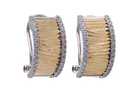 14KT Gold Textured Half Hoop Earrings