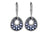 14KT White Gold Diamond and Sapphire Dangle Earrings