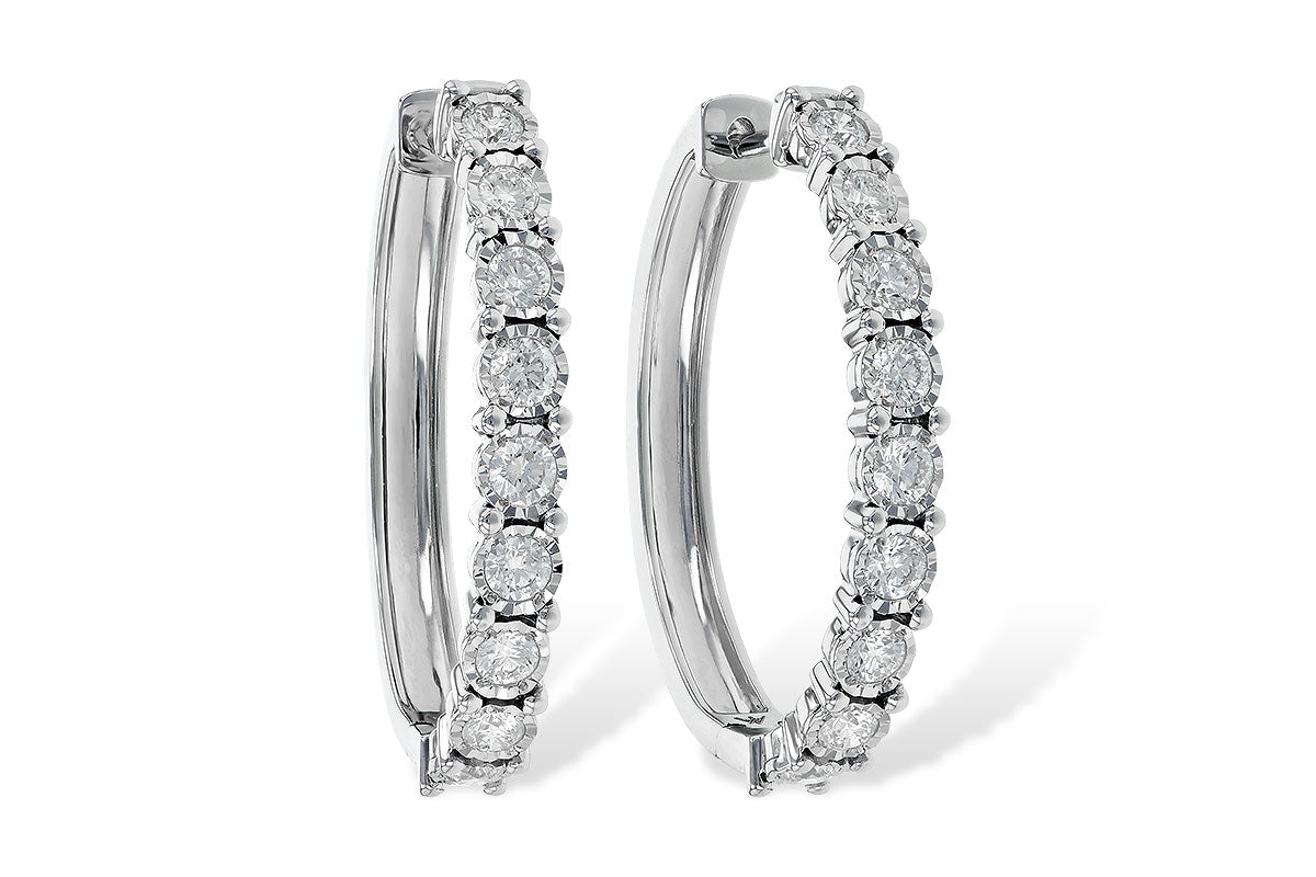 14KT Diamond Hoop Earrings 1.50CTW