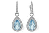 14KT Pear Shape Aquamarine & Diamond Dangle Earrings
