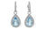 14KT Pear Shape Aquamarine & Diamond Dangle Earrings