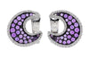 14K Gold Amethyst and Diamond Earrings with Black Rhodium