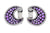14K Gold Amethyst and Diamond Earrings with Black Rhodium