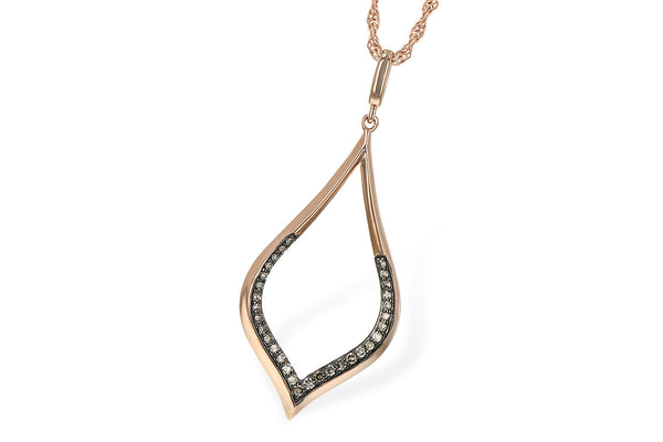 14KT Gold Brown Diamond Teardrop Necklace