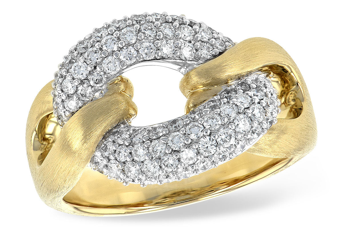 14KT Gold Ladies Diamond Link Style Ring .90CTW