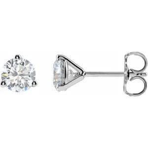 14K W G-H SI1 RB Lab Dia 2CTW Martini Stud Earrings.