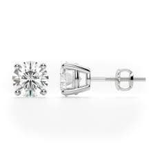 14K W K-L SI1-SI2 RB Lab Dia 4CTW Screwback Stud Earrings.