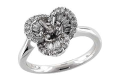 Floral Inspired Diamond Petal Engagement Ring Semi-Mount in 14K