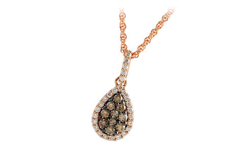 14KT Gold Brown Diamond Pave Necklace