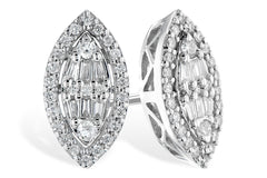 14KT White Gold Diamond Composite Halo Earrings