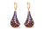 14KT Gold Amethyst & Garnet Stained Glass Earrings
