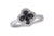 14K White Gold Black Diamond Halo Fashion Ring
