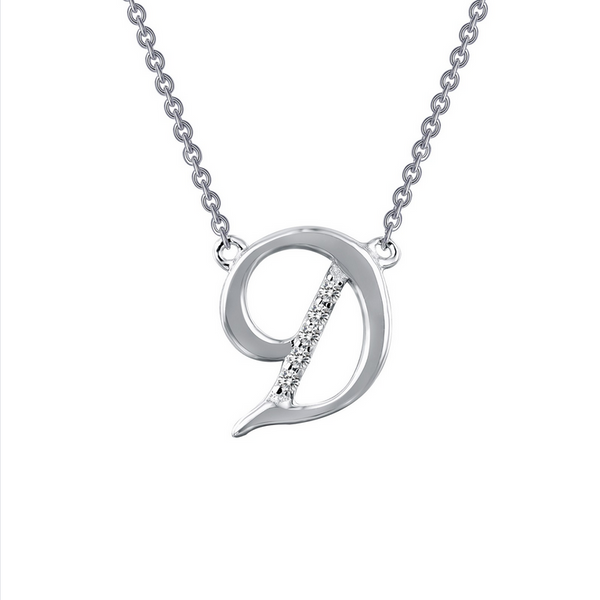 SS Sim Dia Initial D Necklace.