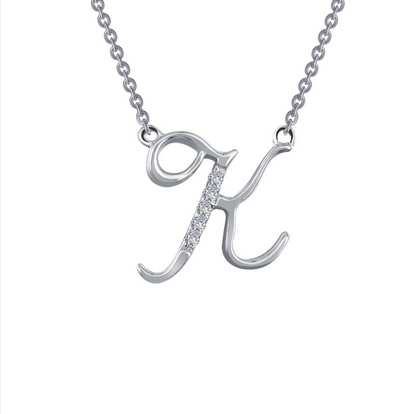 SS Sim Dia Initial K Necklace.