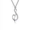 SS Sim Dia Initial S Necklace.