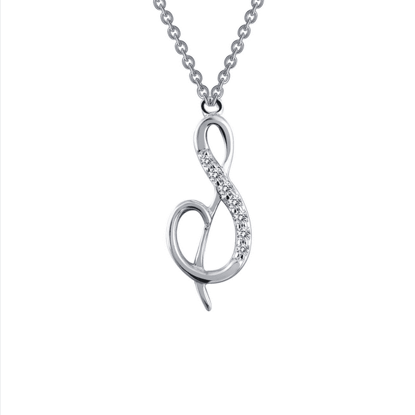 SS Sim Dia Initial S Necklace.