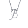 SS Sim Dia Initial B Necklace.
