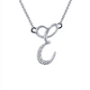 SS Sim Dia Initial E Necklace.