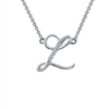 SS Sim Dia Initial L Necklace.
