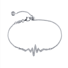 SS Sim Dia Heartbeat Diamond Bracelet.