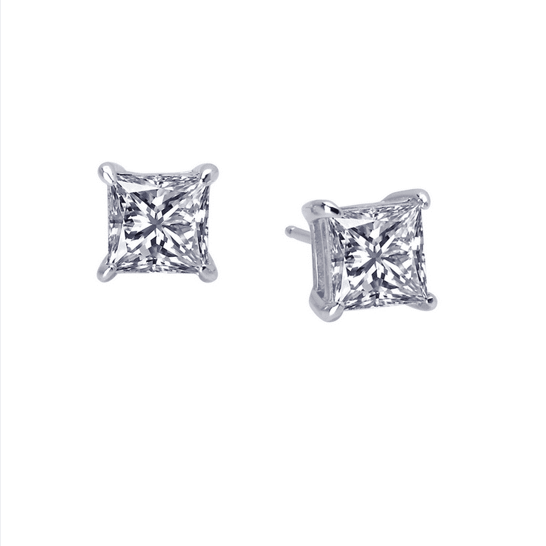 SS PC Sim Dia Stud Earrings 2.5CTW.