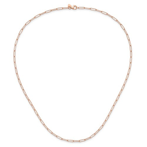 14K Rose Gold Paperclip Link Chain