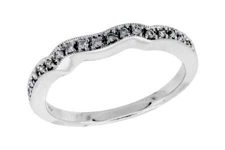 Diamond Contour Wedding Ring in 14K White Gold