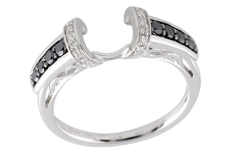 14KT Gold Black & White Diamond Ring Enhancer