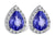 14K Pear Shape Tanzanite Stud Earrings with Diamonds