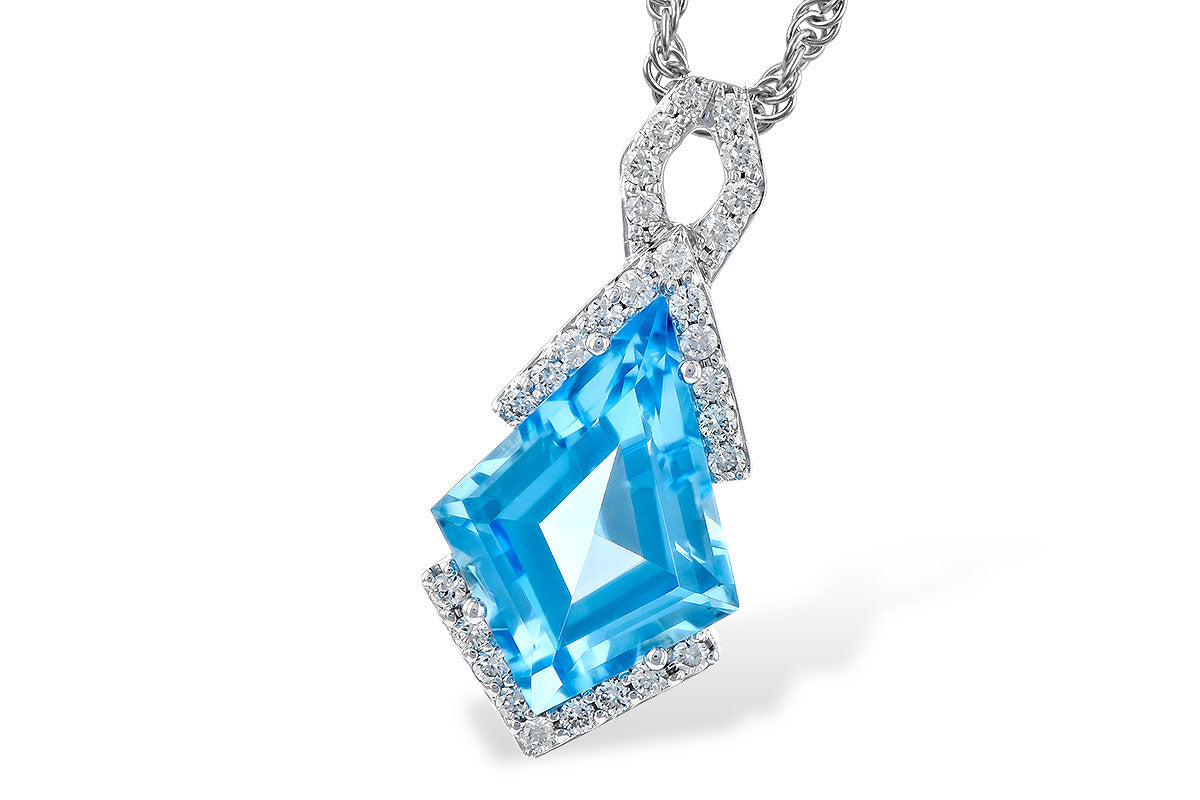 Sophisticated Blue Topaz and Diamond Necklace