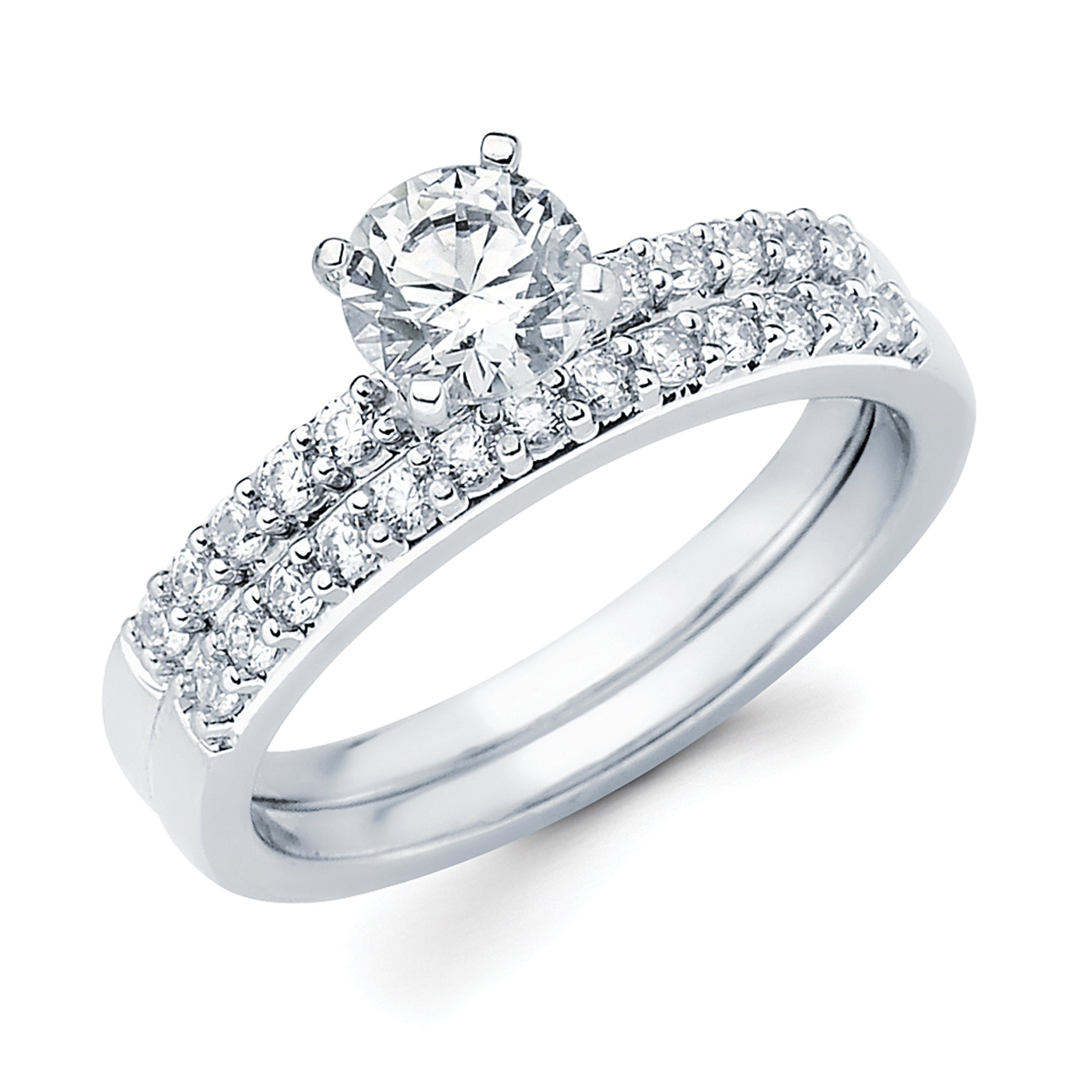 Classic Bridal: 1/5 Ctw. Diamond Semi Mount shown with 3/4 Ct. Round Center Diamond in 14K Gold