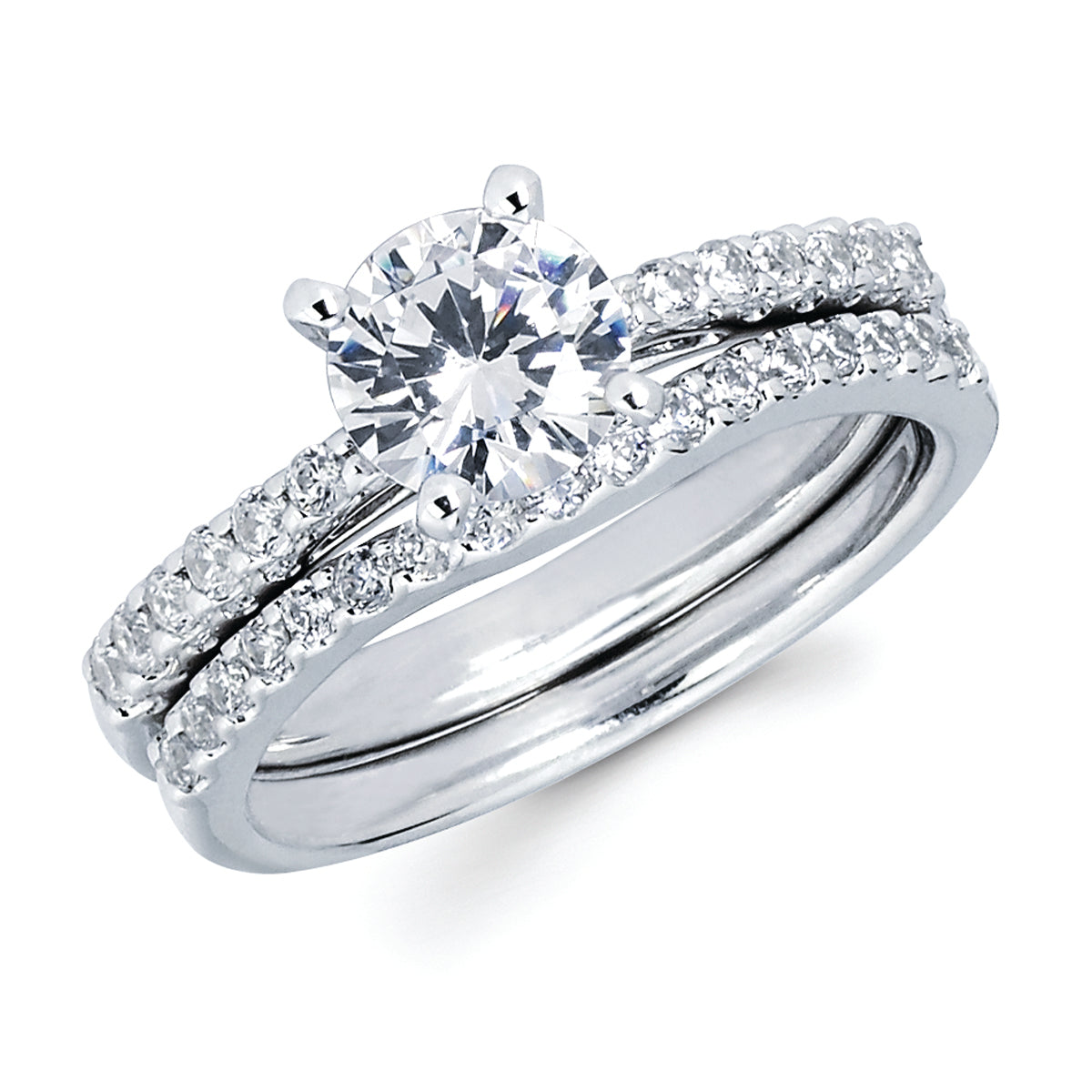 Classic Bridal: 1/4 Ctw. Diamond Semi Mount available with 1 CT Center in 14K Gold