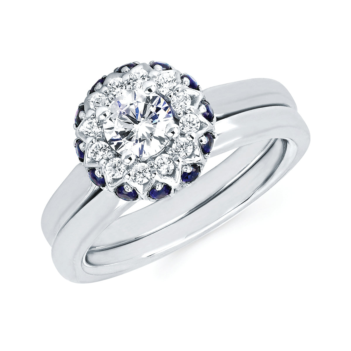 Halo Bridal: 1/2 Ctw. Diamond Halo Semi Mount available for 1/2 Ct. Round Center Diamond in 14K Gold