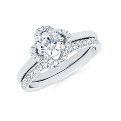 Halo Bridal: 1/8 Ctw. Diamond Halo Semi Mount available for 3/4 Ct. Round Center Diamond in 14K Gold