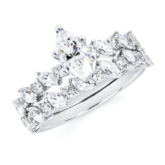 Modern Bridal: 1/2 Ctw. Diamond Semi Mount shown with a 3/4 Ct. Marquise Center Diamond in 14K Gold