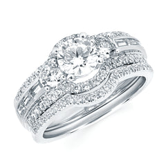 Classic Bridal: 3/4 Ctw. Diamond Semi Mount shown with 3/4Ct. Round Center Diamond in 14K Gold