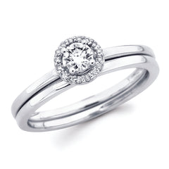 Halo Bridal: .05 Ctw. Diamond Halo Semi Mount available for 1/5 Ct. Round Center Diamond in 14K Gold