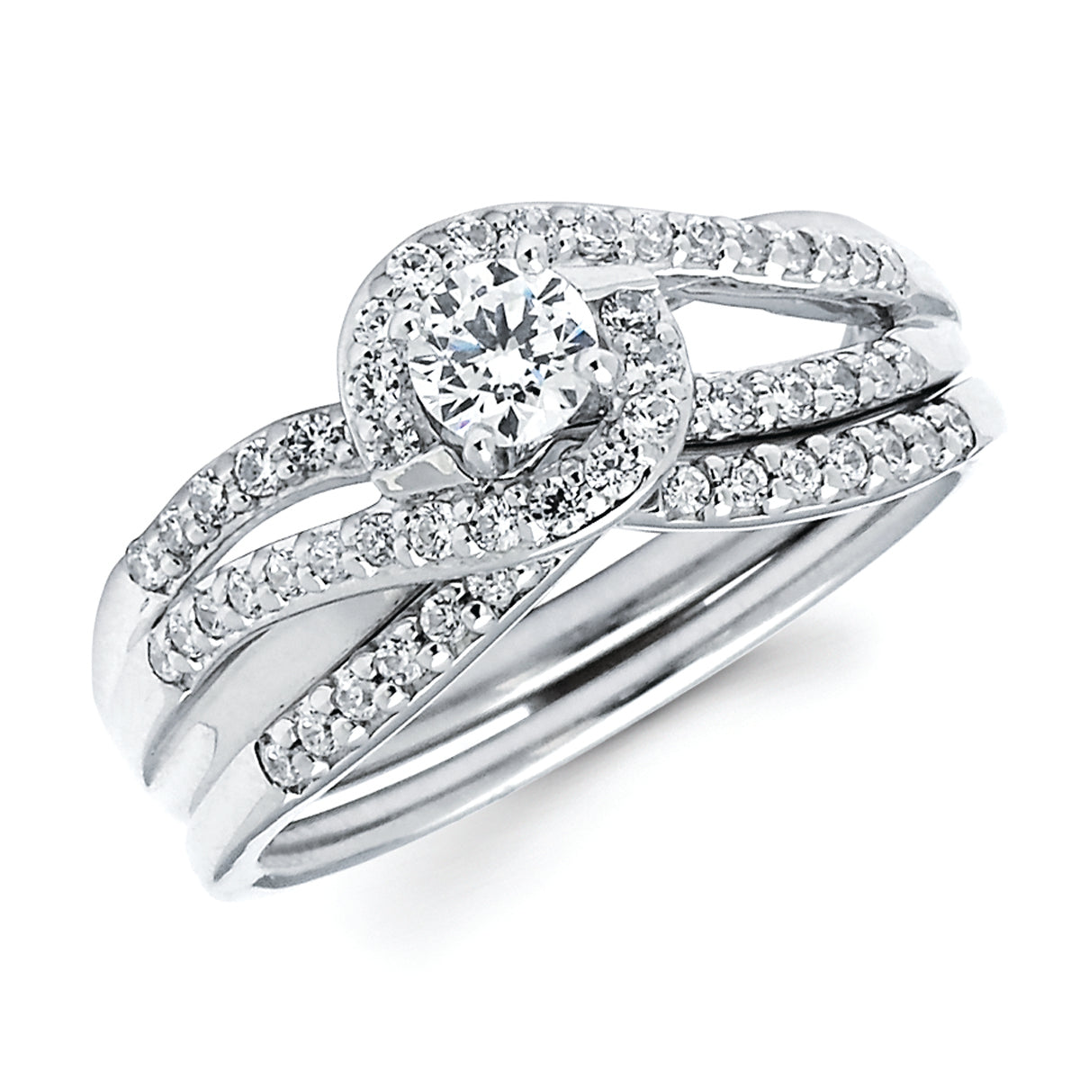 Modern Bridal: 1/4 Ctw. Diamond Semi Mount available for 1/4 Ct. Round Center Diamond in 14K Gold