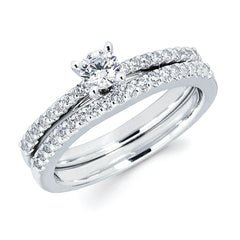 Classic Bridal: 1/6 Ctw Diamond Semi Mount Available for 1/4 Round Center Diamond in 14K Gold