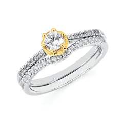 Classic: Diamond Semi Mount with 1/4 Ct. Round Center Diamond in 14K Gold