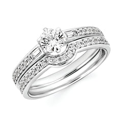 Modern Bridal: 1/5 Ctw. Diamond Semi Mount available for 3/8 Ct. Round Center Diamond in 14K Gold