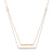 14K Two Tone Double Bar Diamond Layer Necklace