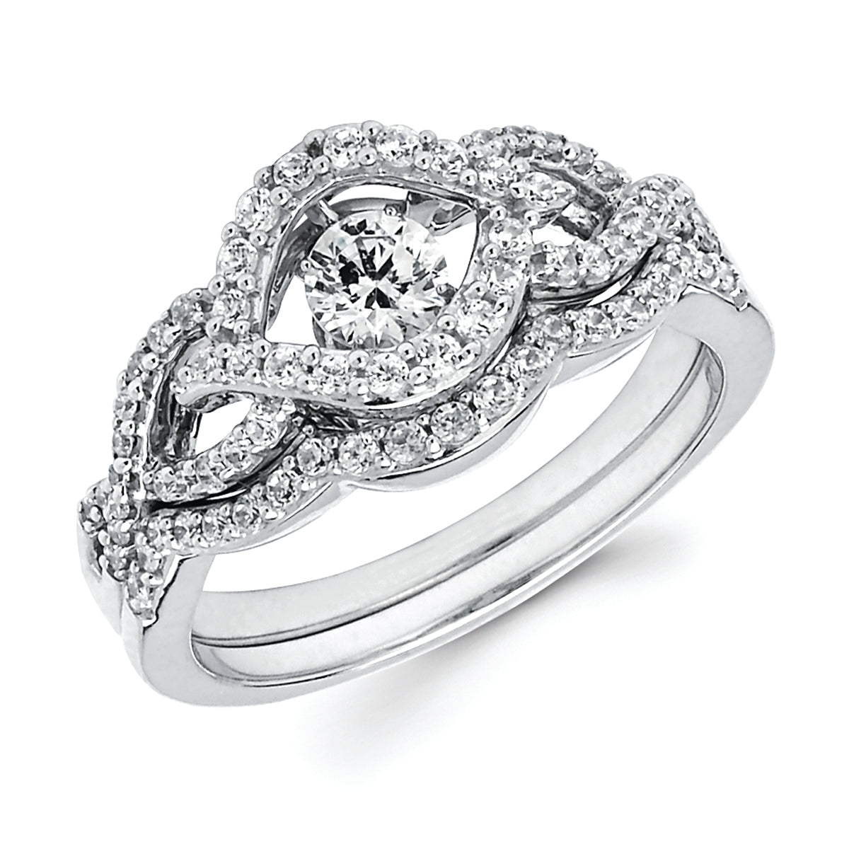 Shimmering Diamonds&reg; Woven Tear Drop Ring in 14K Gold with 1/2 Ctw. Diamond