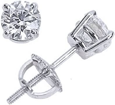 14K W L/M I1 Screwback 2CTW Dia Stud Earrings.
