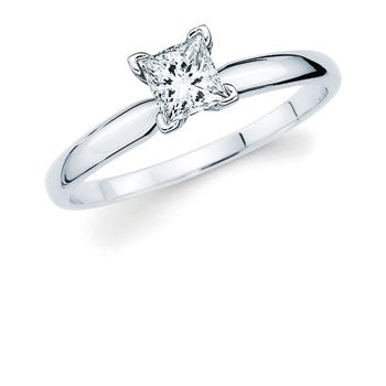 Classic Bridal: Diamond Ring available for 1/3 Ct. Princess Cut Center Stone in 14K Gold