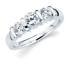 3/4 Ctw. Channel Set 3 Stone Diamond Anniversary Ring in 14K Gold